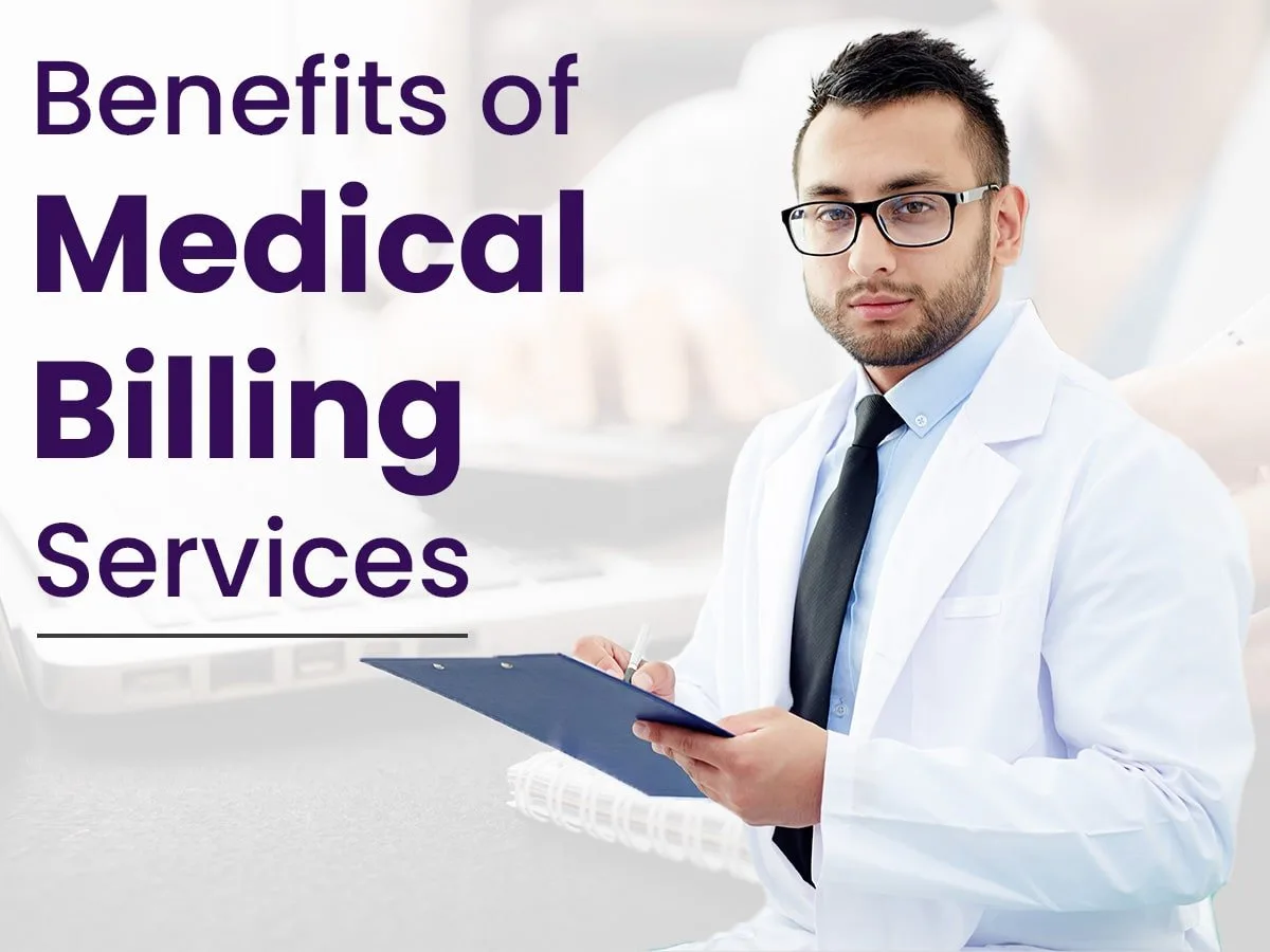 Benefits of Medical Billing Services graphic with a doctor holding a clipboard